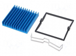 Heatsink: extruded | grilled | BGA | blue | L: 40mm | W: 40mm | H: 7.5mm