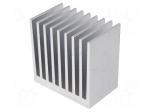 Heatsink: extruded | grilled | natural | L: 50mm | W: 80mm | H: 80mm | plain