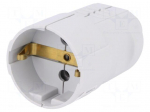 Connector: AC supply | female | socket | 2P+PE | 230VAC | 16A | grey | IP20