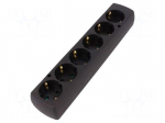 Connector: AC supply | female | splitter | 2P+PE | 250VAC | 16A | black