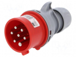 Connector: AC supply 3-phase | plug | male | 16A | 400VAC | IP44,IP54