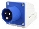 Connector: AC supply | socket | male | 16A | 230VAC | IEC 60309 | IP44