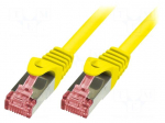 Patch cord | S/FTP | 6 | stranded | Cu | LSZH | yellow | 3m | 27AWG