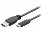Cable | USB 3.0 | USB A plug,USB C plug | 0.5m | black