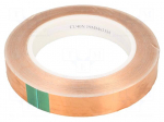 Tape: electrically conductive | W: 19mm | L: 33m | Thk: 0.08mm | copper