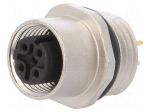 Socket | M12 | PIN: 4 | female | D code-Ethernet | for panel mounting