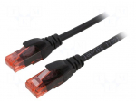 Patch cord | U/UTP | 6 | stranded | Cu | LSZH | black | 5m | 26AWG