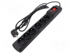 Plug socket strip: protective | Sockets: 6 | 250VAC | 10A