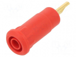 Laboratory connector: 2mm banana | socket | Overall len: 28mm | red