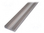 Heatsink: extruded | grilled | natural | L: 1000mm | W: 97mm | H: 25mm