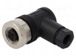Connector: M12 | plug | PIN: 4 | female | 250V | angled 90&deg; | IP67 | 4A