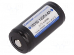 Re-battery: Li-Ion | 18350 | 3.7V | 1100mAh | &Oslash;18.6x39mm | 8A