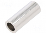 Spacer sleeve | 40mm | cylindrical | brass | nickel | Out.diam: 16mm