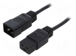 Cable | 3x1.5mm2 | IEC C19 female,IEC C20 male | PVC | 1.5m | black