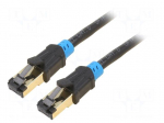 Patch cord | S/FTP | Cat: 6 | RJ45 plug,both sides | Cu | 25m | PVC | black
