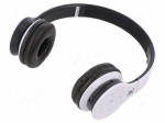 Wireless headphones with microphone | white | USB micro | 10m | 32&Omega;