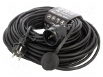 Extension lead | 3x1.5mm2 | 40m | rubber | black | Sockets no: 1 | 16A