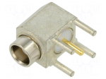 Connector: MCX | socket | female | angled | THT | gold-plated | brass