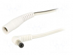 Cable | 2x0.5mm2 | DC 5,5/2,1 socket,DC 5,5/2,5 plug | angled | 1.5m