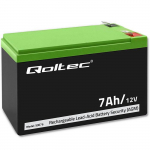 Qoltec 53076 AGM battery | 12V | 7Ah | Security