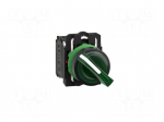 Switch: rotary | 22mm | Stabl.pos: 2 | NC + NO | green | LED | 24V | IP66