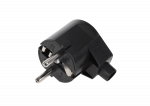 Pistikud ja pistikupesa plokid // Pistikud ja pistikupesad // Wtyczka kątowa z uziemieniem unischuko czarna WT-20-2