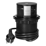 Uued tooted // Gniazdo meblowe ?10cm wysuwane z blatu z ładowarką indukcyjną, ładowarką USB i przewodem 1,5m, 3x2P+Z, Qi 1.2.4 max. 10W, USB A+C QC 3.0