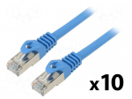 Patch cord | F/UTP | Cat: 6 | RJ45 plug,both sides | stranded | CCA | 1m