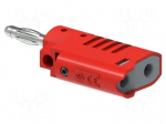 Laboratory connector: 4mm banana | plug | 36A | 30VAC | 60VDC | red