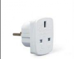 Adapter Gembird  AC power adapter, UK socket to EU Schuko plug, 7.5 A White, Travel adapter