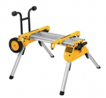 Workstation with wheels for mitre sawing