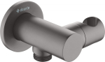 Round angled connector with handset holder