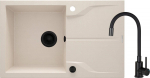 Granite sink with 1-bowl faucet with drainer