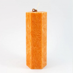 Baltic Candles "Lace Candle" Crystal stearin cylinder / burning time 38h (50x200mm) Orange