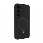 Back panel cover Evelatus Samsung Galaxy S25 Premium Magnetic with Stand Soft Touch Silicone Case Black