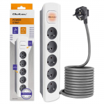 Qoltec Power strip | 5 sockets | 1.8m | White-grey