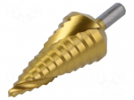 Drill bit | for metal,step,conical | Plating: titanium nitride