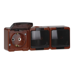 Uued tooted // Gniazdo  potr&oacute;jne 3x 2P+Z SCHUKO bryzgoodporne   klapką dymną  IP44, SMART, brązowy