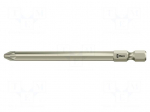 Screwdriver bit | Pozidriv&reg; | PZ3 | 1/4" | Overall len: 89mm