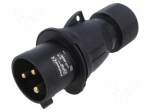 Connector: AC supply 3-phase | plug | male | 32A | 250VAC | 250V | IP&S