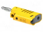 Laboratory connector: 4mm banana | plug | 36A | 30VAC | 60VDC | yellow