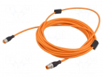 Cable: for sensors/automation | M12 | PIN: 4 | 7.5m | plug | 230VDC | 4A