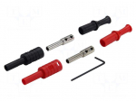 Laboratory connector: 4mm banana | socket | 36A | black,red | screw