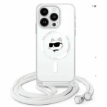 Other Phone Accessory Karl Lagerfeld  Karl Lagerfeld IML Choupette Head & Cord Magsafe iPhone 16 Pro Case - Clear