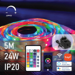LED Lenta 5m DC12V 400lm/m SMD2835+SMD5050 30LED(RGB)+30PCS(3000K|)+30PCS(6500K) IP20 k-ts ar pulti
