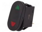 ROCKER | SP3T | Pos: 3 | ON-OFF-ON | 21A/14VDC | black | LED 14VDC,point