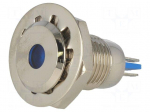 Indicator: LED | flat | 24VDC | Cutout: &Oslash;12mm | IP67 | for soldering