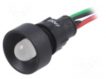 Indicator: LED | recessed | 230VAC | Cutout: &Oslash;13mm | IP40 | 300mm leads