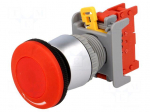 Switch: emergency stop | Stabl.pos: 2 | NC | 3A/230VAC | 22mm | red | IP65