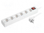 Plug socket strip: protective | Sockets: 6 | 230VAC | 16A | 1.5m | IP20